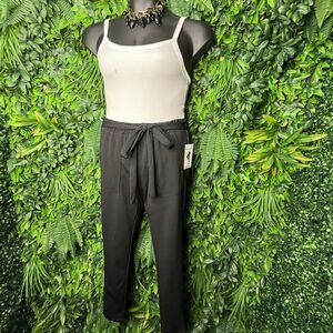 Moral Society Pants Women Large Black Slim Fit Stretch NWT Pockets  0110‎